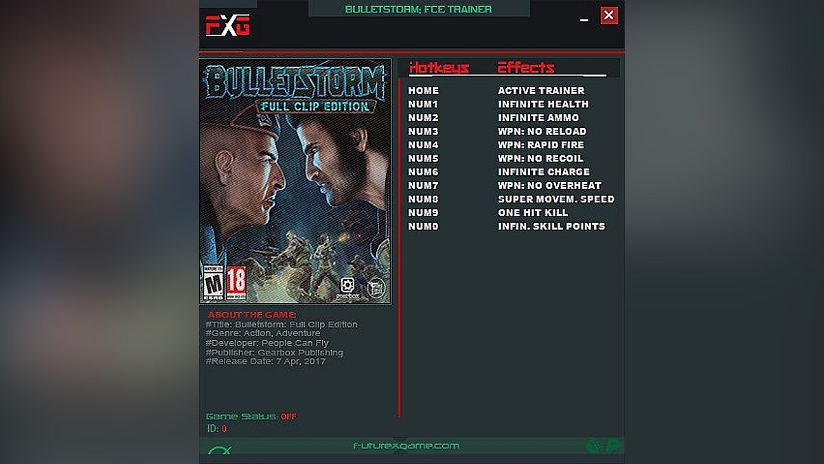 Bulletstorm — Трейнер / Trainer (+10) [Update 2] [FutureX]