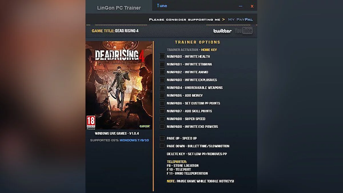 Dead Rising 4 — Трейнер / Trainer (+13) [1.0.4] [LinGon]