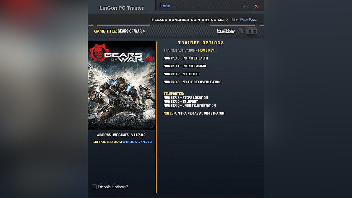 Gears of War 4 — Трейнер / Trainer (+6) [11.7.0.2] [LinGon]
