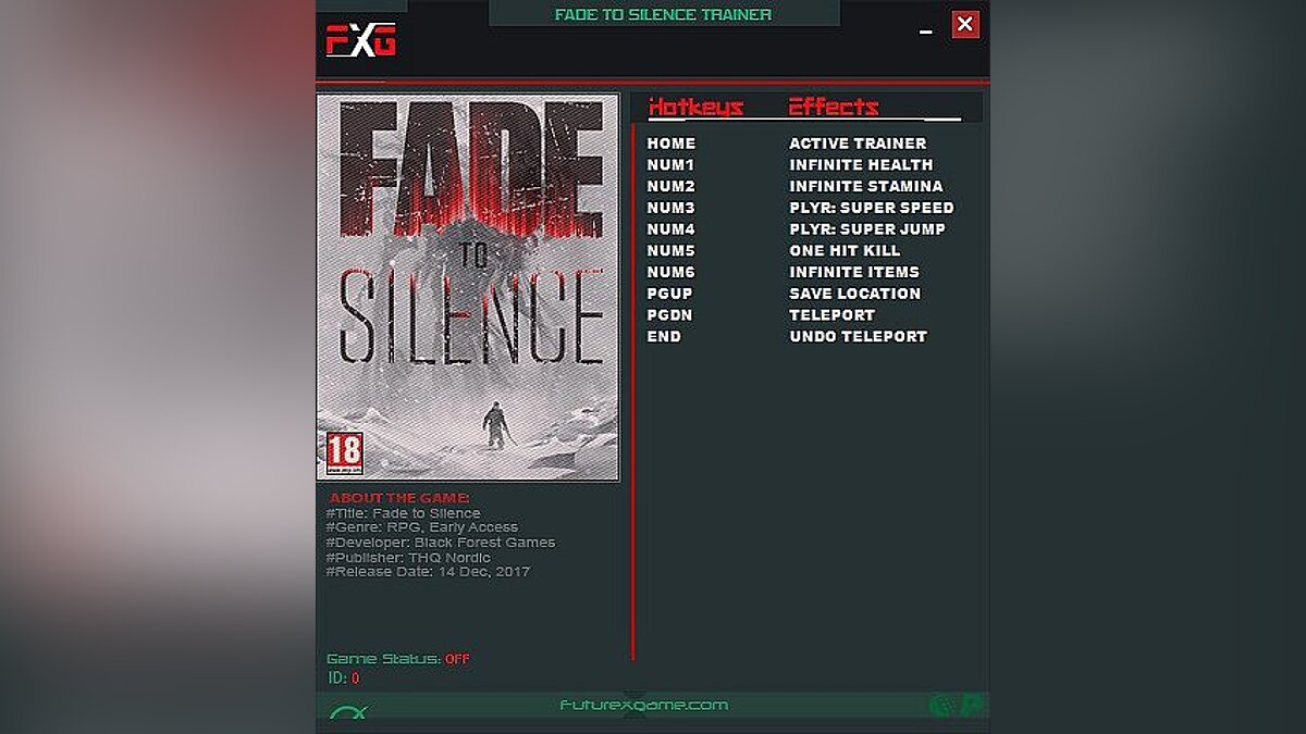 Fade to Silence — Трейнер / Trainer (+7) [1.0.626] [FutureX]