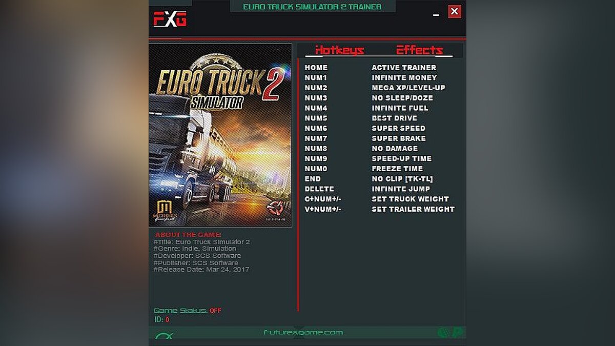 Euro Truck Simulator 2 — Трейнер / Trainer (+14) [1.30.1.19s: 64 Bit] [FutureX]