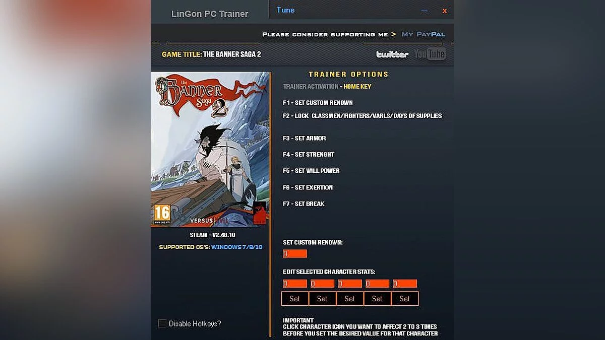 Banner Saga 2 — Трейнер / Trainer (+7) [2.48.10] [LinGon]