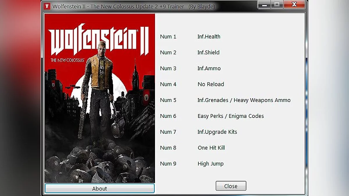 Wolfenstein II: The New Colossus — Трейнер / Trainer (+9) [Update 2] [Blayde]