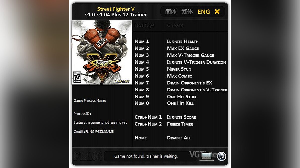 Street Fighter 5 — Трейнер / Trainer (+12) [1.0-1.04] [FLiNG] - Fixed