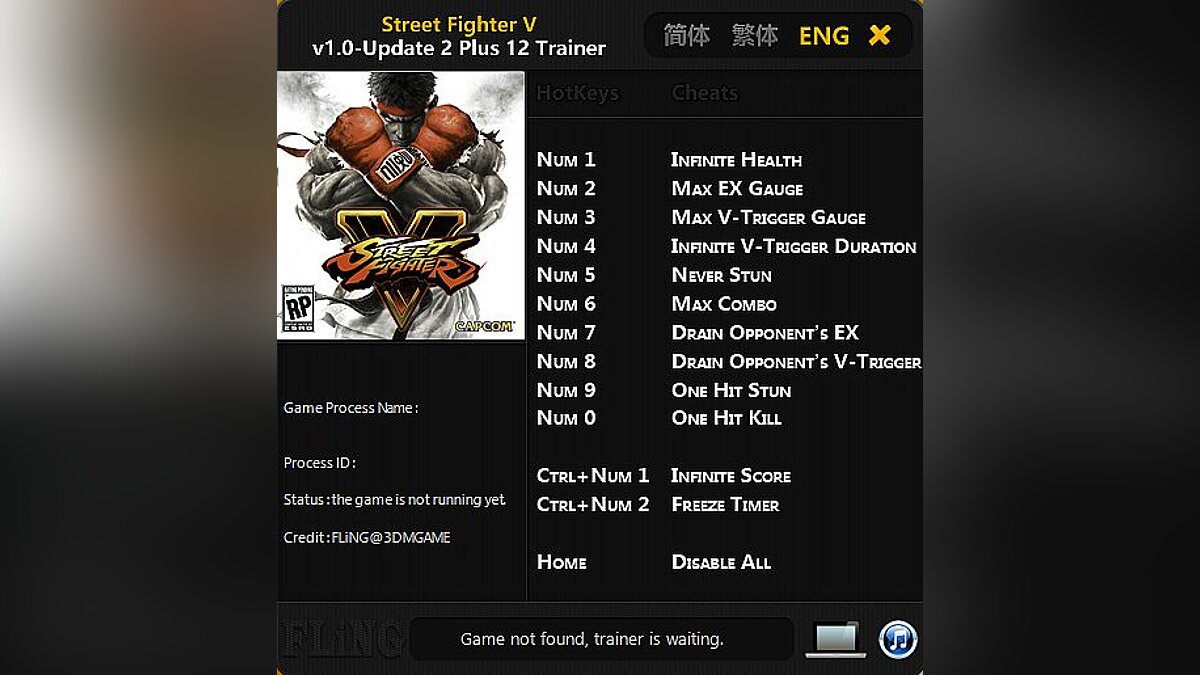Street Fighter 5 — Трейнер / Trainer (+12) [1.0-Update 2] [FLiNG]