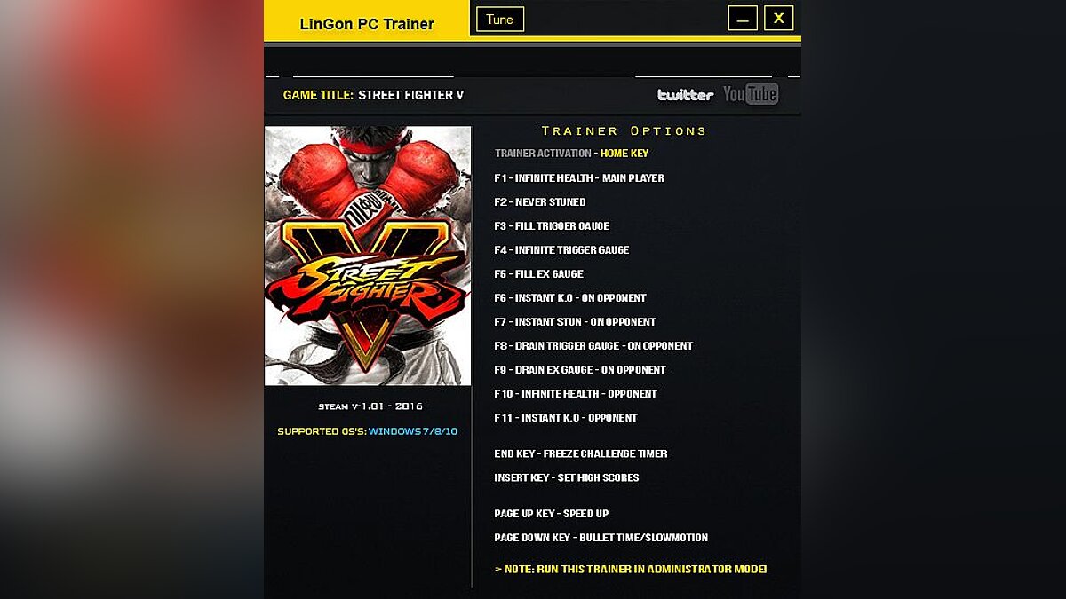 Street Fighter 5 — Трейнер / Trainer (+15) [1.01: Fixed] [LinGon]