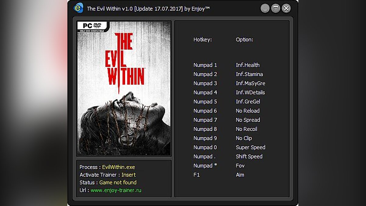 The Evil Within — The Evil Within: Trainer / Трейнер (+13) [v1.0] [Update 17.07.2017] [Enjoy / ENJ]