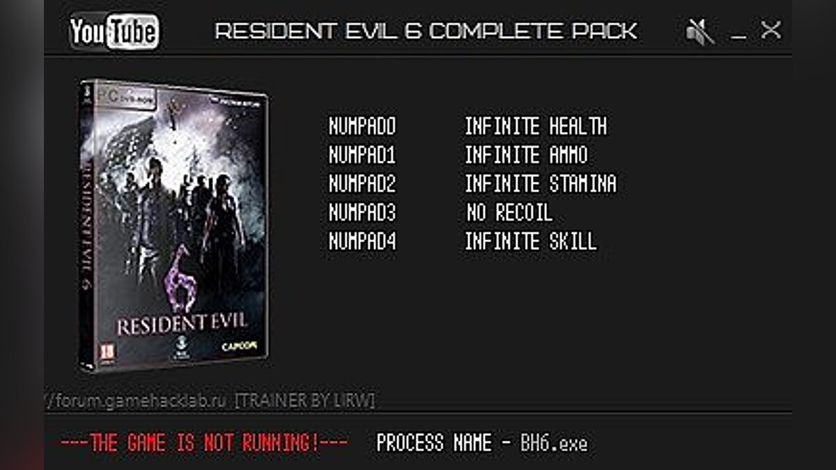 Resident Evil 6 — Трейнер / Trainer (+5) [1.0.6: 32 Bit] [LIRW / GHL]