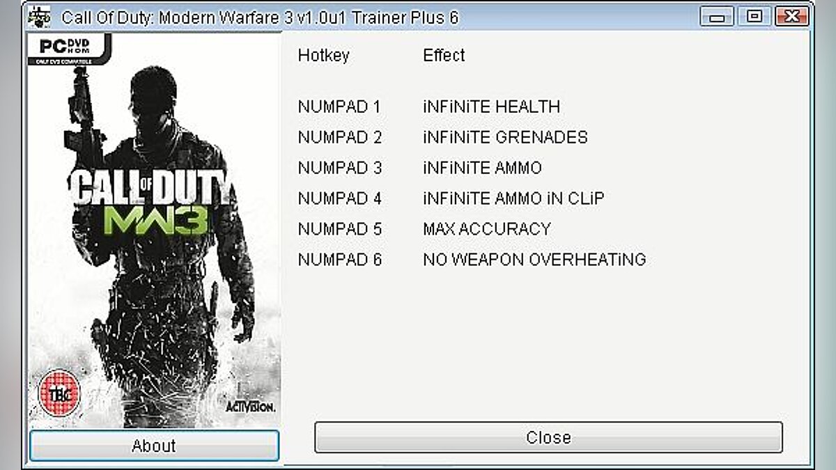 Call of Duty: Modern Warfare 3 (2011) — Трейнер / Trainer (+6) [1.0u1] [GRIZZLY]
