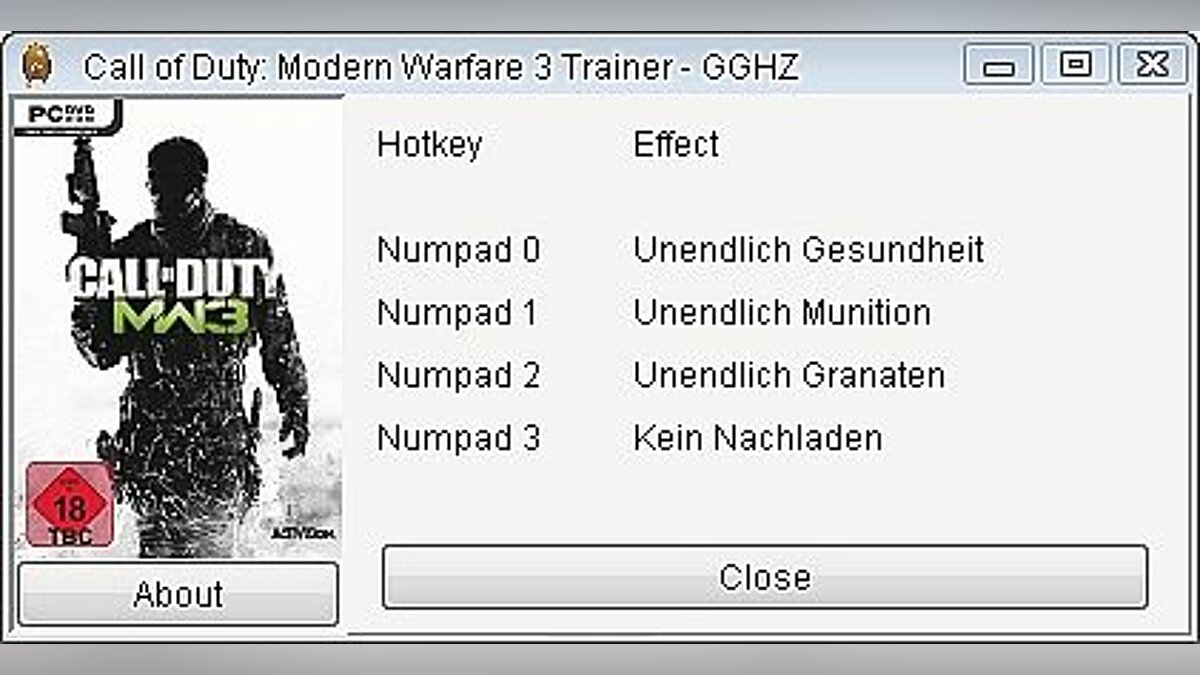 Call of Duty: Modern Warfare 3 (2011) — Трейнер / Trainer (+3) [1.0] [GGHZ]