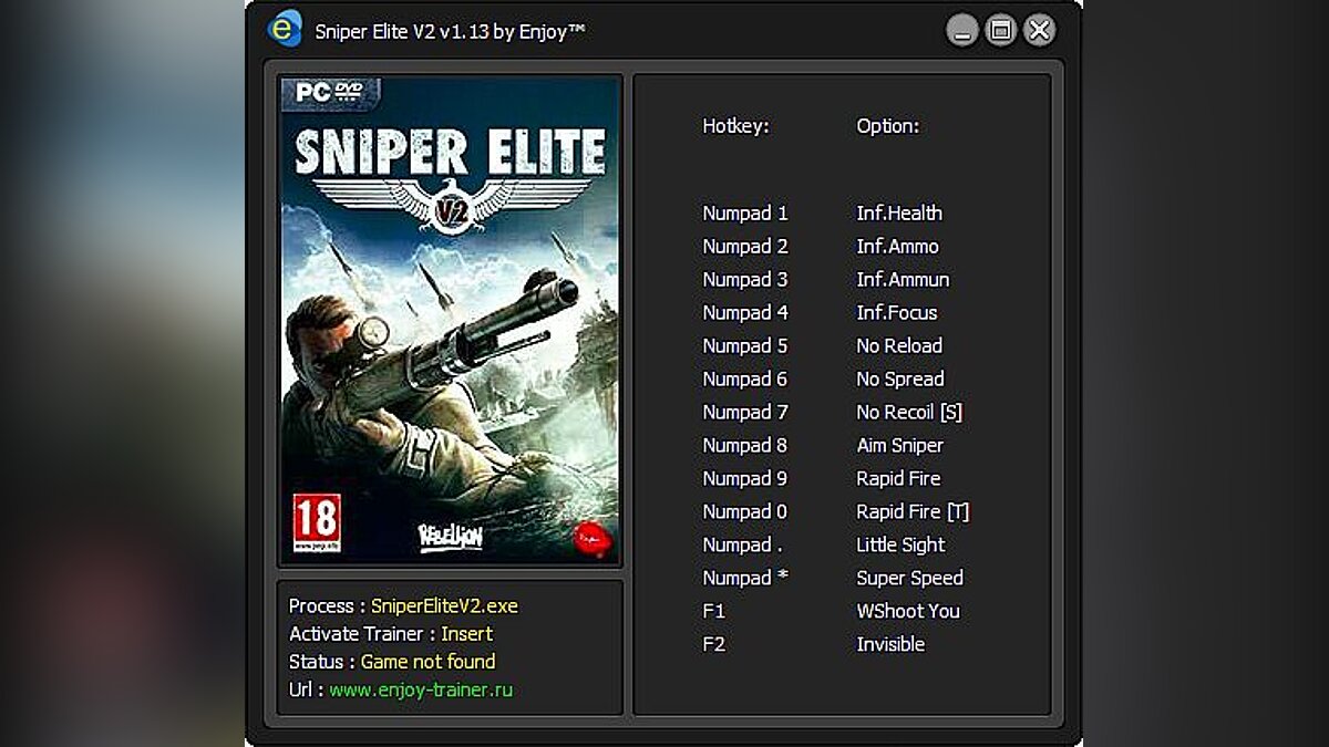 Sniper Elite V2 — Trainer / Трейнер (+14) [v1.13] [Enjoy / ENJ]