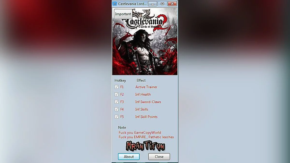 Castlevania: Lords of Shadow 2 — Трейнер / Trainer (+5) [1.0] [MrAntiFun]