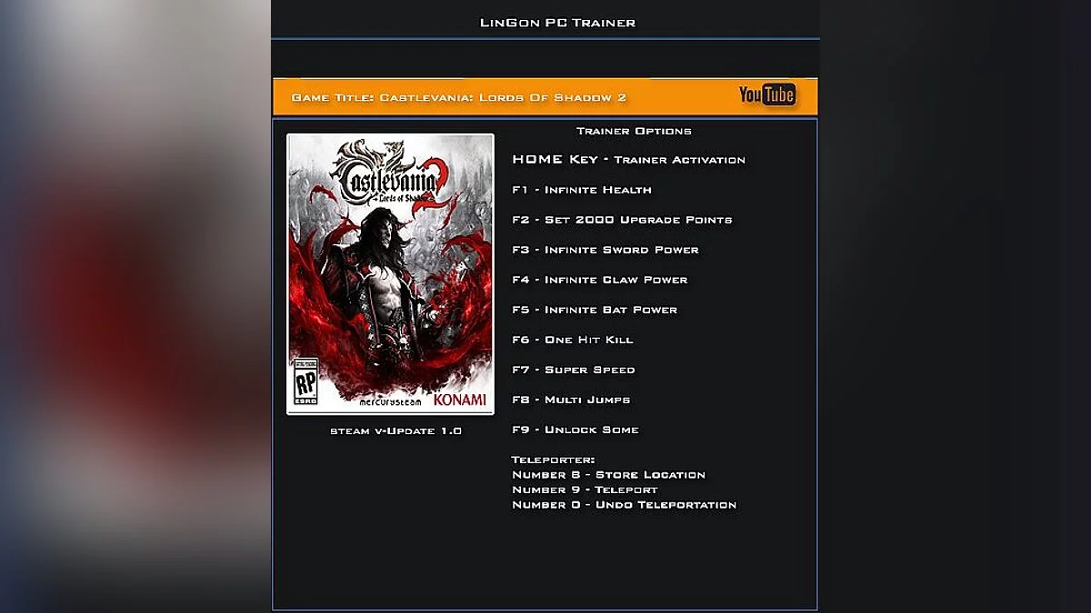 Castlevania: Lords of Shadow 2 — Трейнер / Trainer (+11) [1.0] [LinGon]
