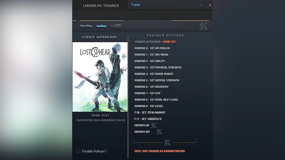 Lost Sphear — Трейнер / Trainer (+14) [1.01] [LinGon]