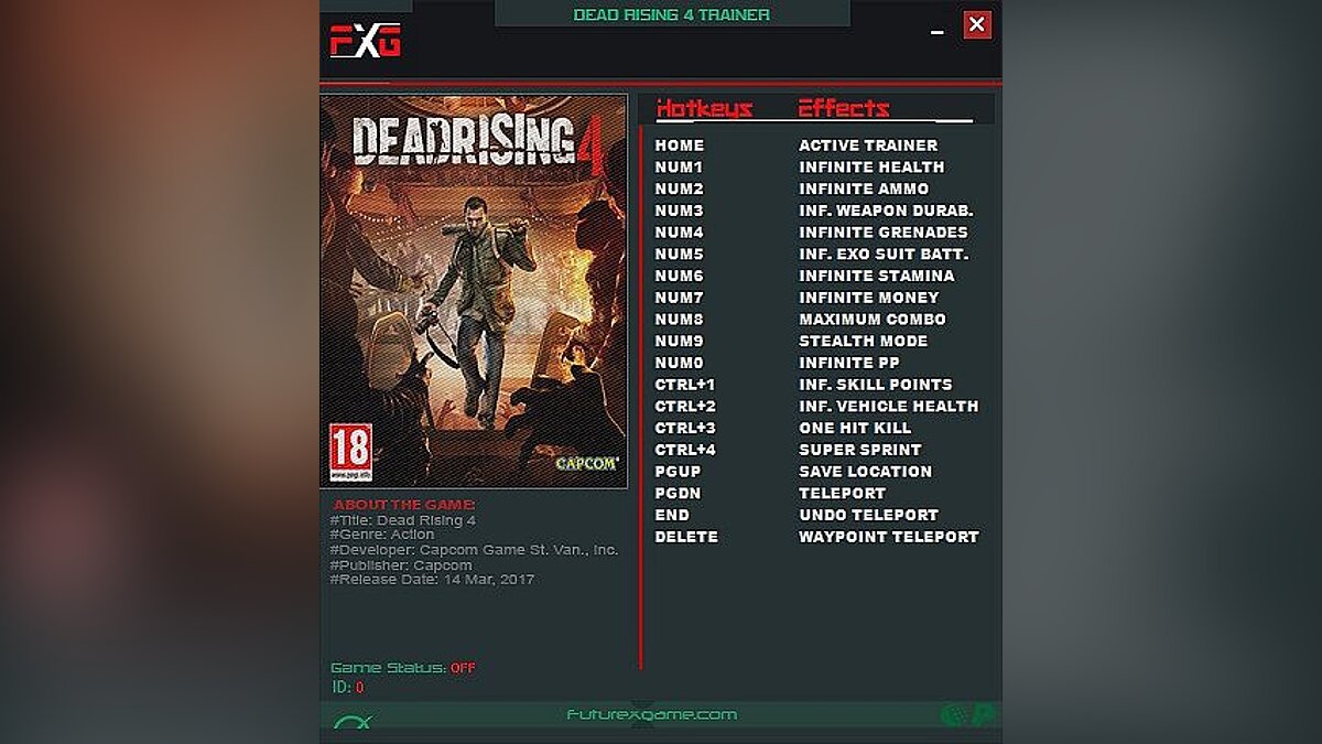 Dead Rising 4 — Трейнер / Trainer (+16) [Update 3] [FutureX]