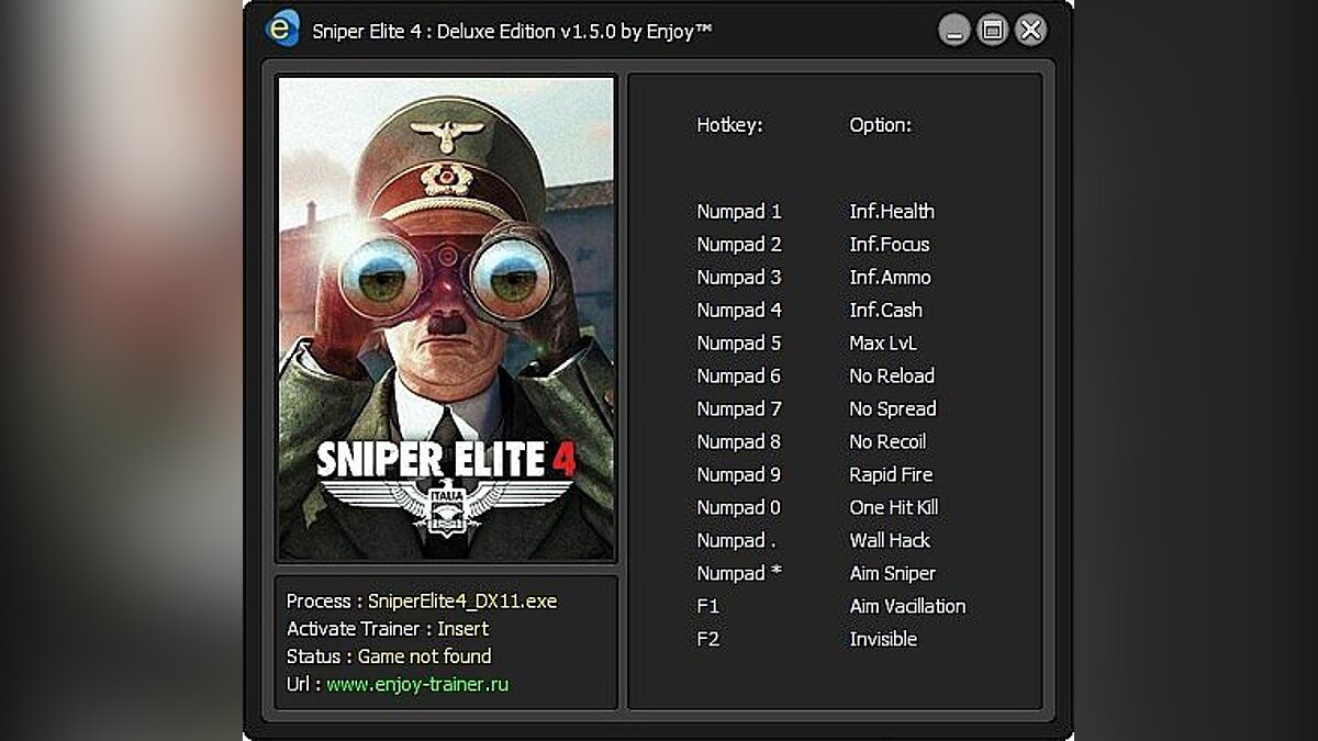 Sniper Elite 4 — Sniper Elite 4 - Deluxe Edition: Trainer / Трейнер (+14) [v1.5.0] [Enjoy\ENJ]