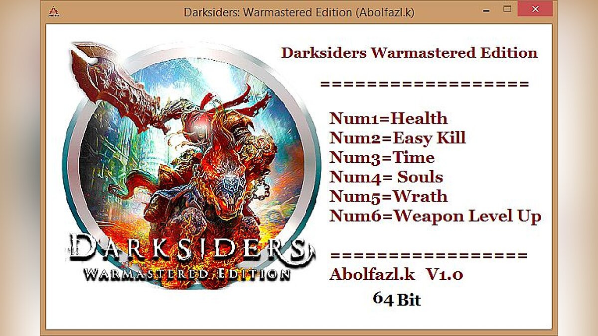 Darksiders — Трейнер / Trainer (+6) [1.0: x32-64] [Abolfazl.k]
