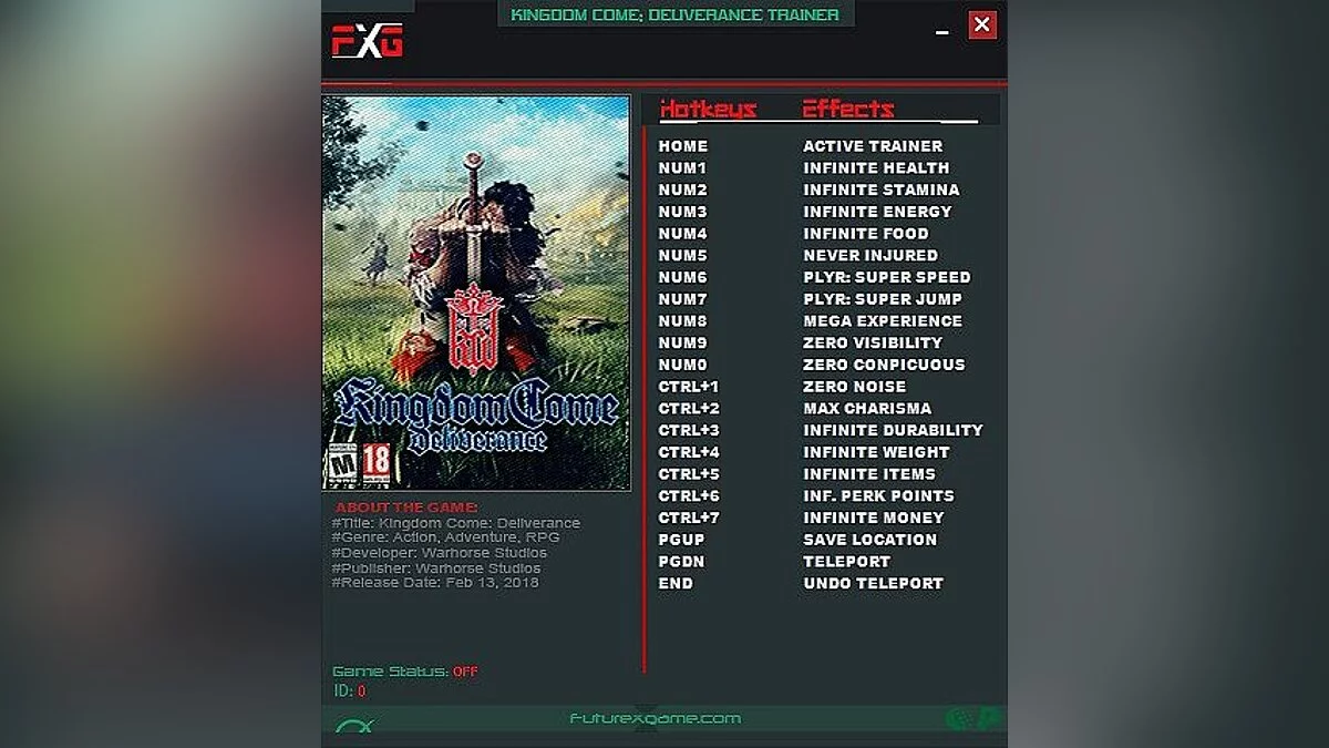 Kingdom Come: Deliverance — Трейнер / Trainer (+18) [1.2.2] [FutureX]