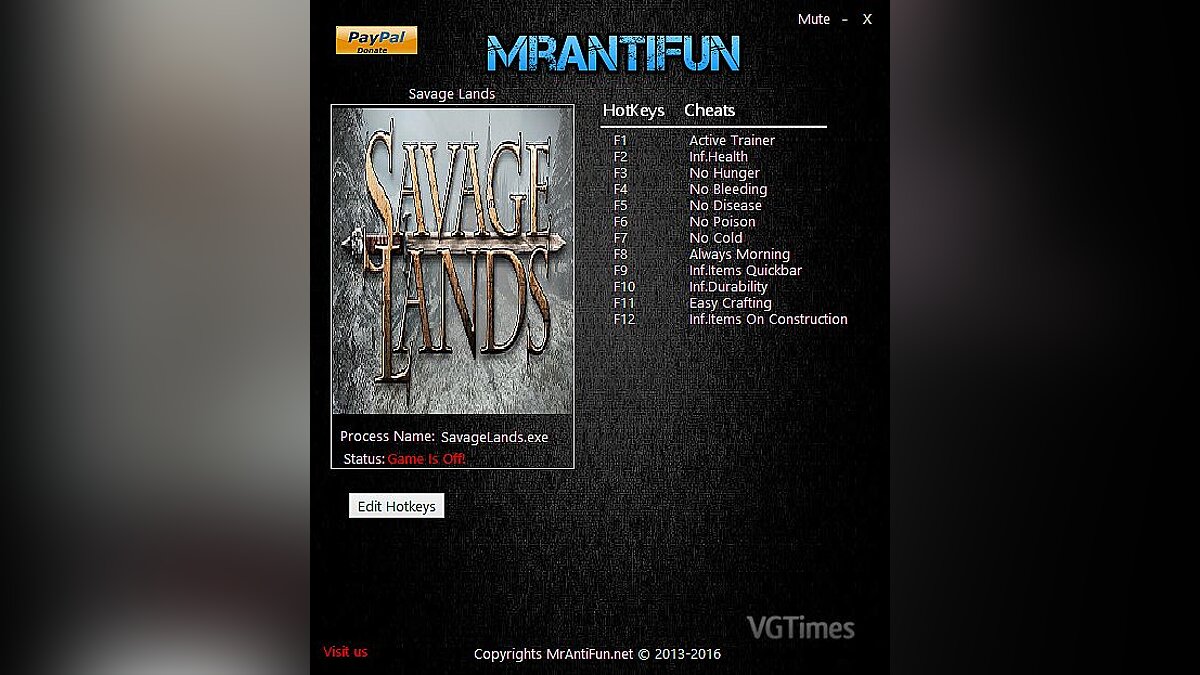 Savage Lands — Трейнер / Trainer (+11) [0.8.3 Build 200: x64] [MrAntiFun]