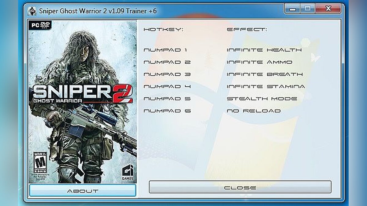 Sniper: Ghost Warrior 2 — Трейнер / Trainer (+6) [1.09] [GRIZZLY]