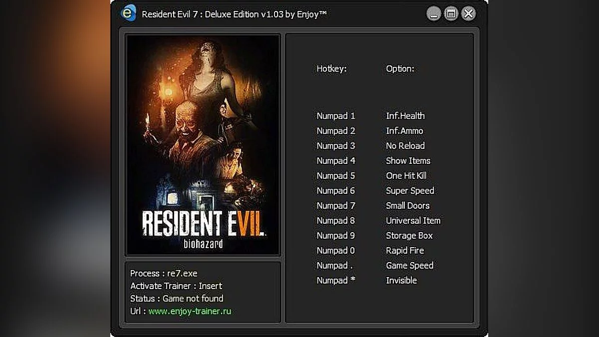 Resident Evil 7 Biohazard — Trainer / Трейнер (+12) [v1.03] [Enjoy]