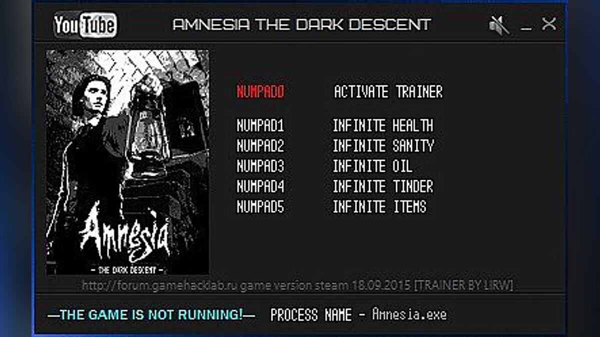 Amnesia: The Dark Descent — Трейнер / Trainer (+6) [Latest Steam] [LIRW / GHL]