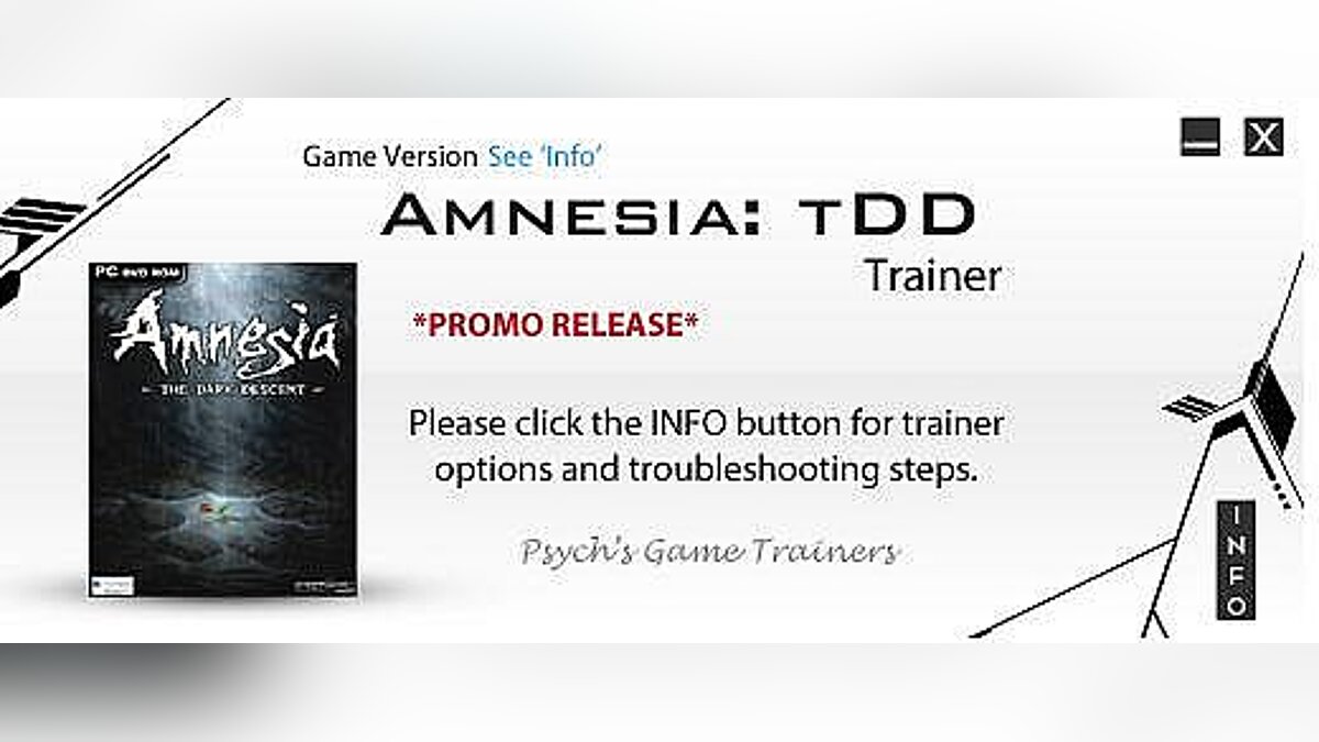 Amnesia: The Dark Descent — Трейнер / Trainer (+8) [1.2] [Psych]