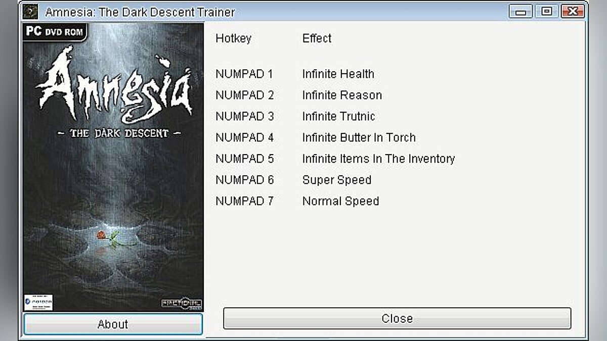 Amnesia: The Dark Descent — Трейнер / Trainer (+7) [1.0.1] [GRIZZLY]