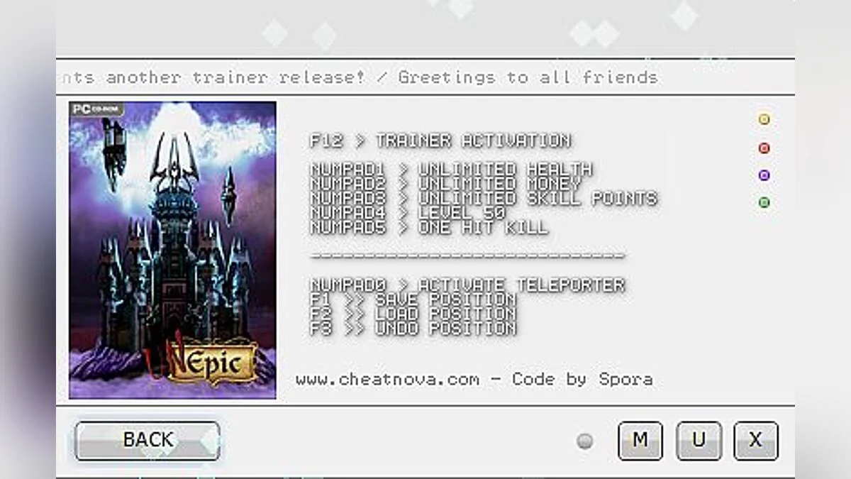 Unepic — Трейнер / Trainer (+6) [1.0.16] [CheatNova / Spora]