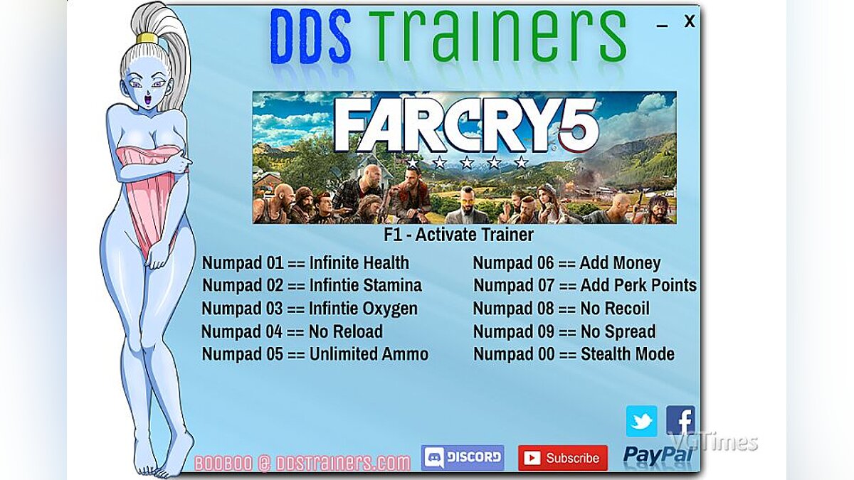 Far Cry 5 — Трейнер / Trainer (+10) [1.2.0] [BooBoo]