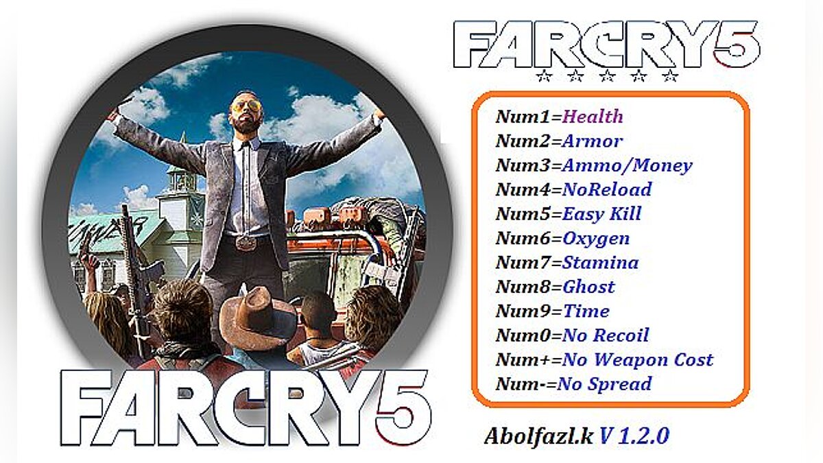 Far Cry 5 — Трейнер / Trainer (+12) [1.2.0] [Abolfazl.k]