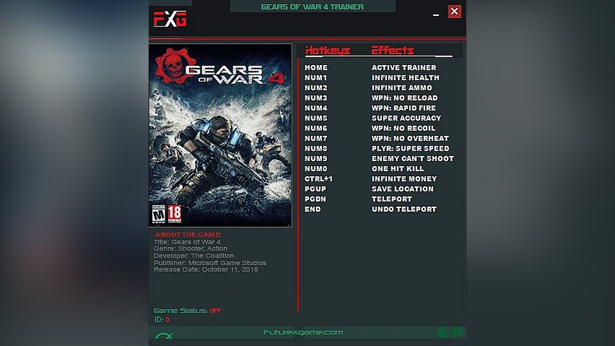 Gears of War 4 — Трейнер / Trainer (+12) [12.0.0.2] [FutureX]