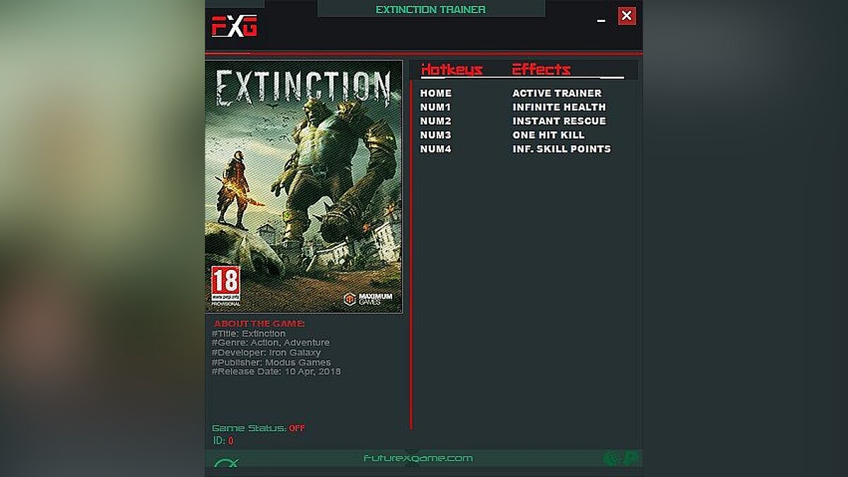 Extinction — Трейнер / Trainer (+4) [1.0] [FutureX] / Трейнеры / Читы