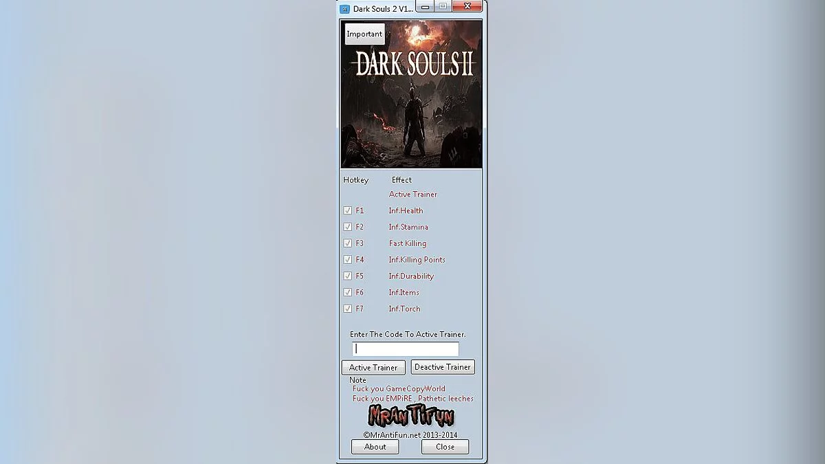 Dark Souls 2 — Трейнер / Trainer (+7) [1.01] [MrAntiFun]