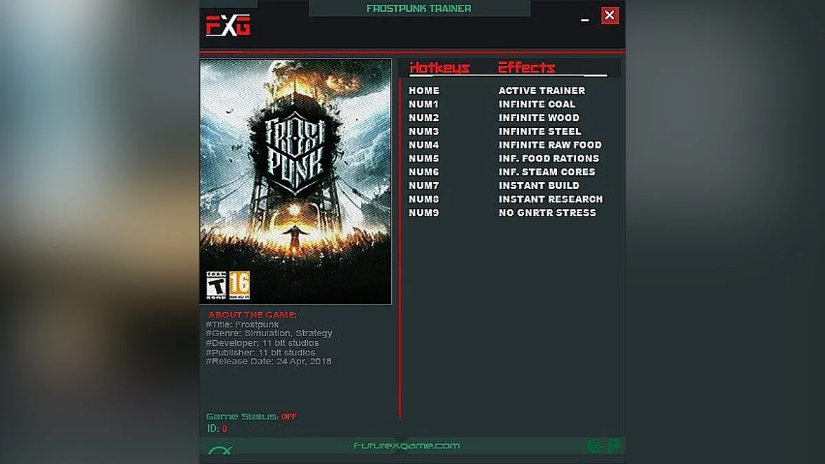 Frostpunk — Трейнер / Trainer (+9) [1.0] [FutureX]