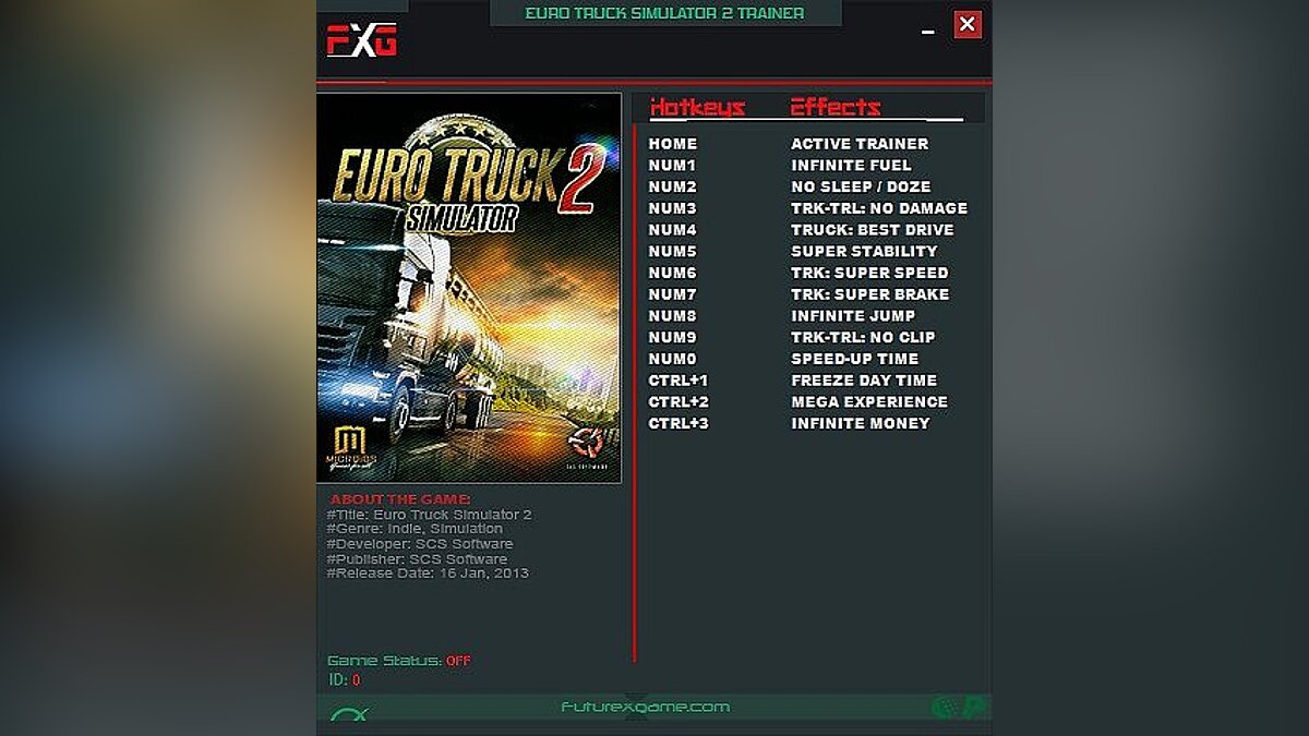 Euro Truck Simulator 2 — Трейнер / Trainer (+13) [1.16.x - v1.31.x.x] [FutureX]