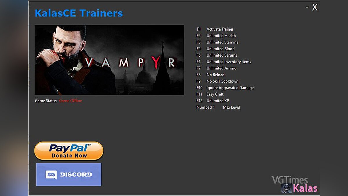 Vampyr — Трейнер / Trainer (+12) [1.0] [Kalas]