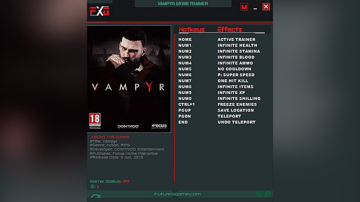 Vampyr — Трейнер / Trainer (+12) [1.0] [FutureX]