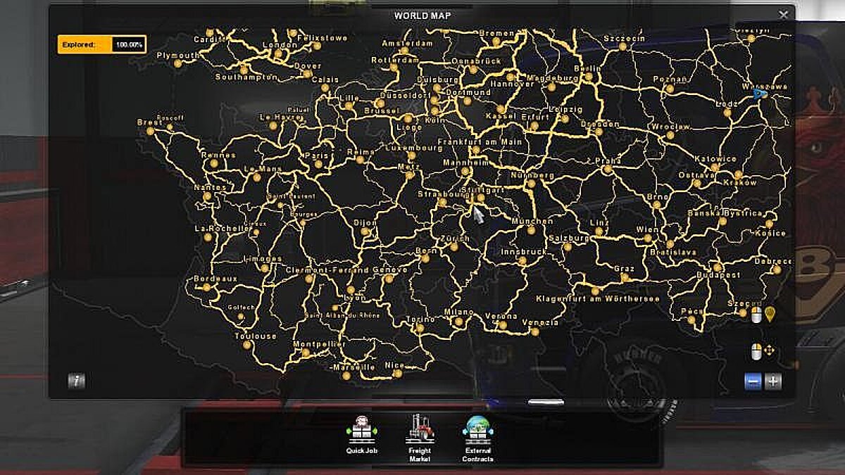 Euro Truck Simulator 2 — Сохранение / SaveGame (50 уровень, все гаражи, вся карта и много денег)