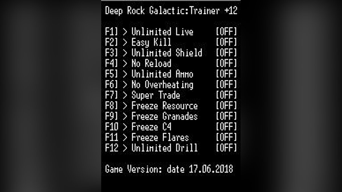 Deep Rock Galactic — Трейнер / Trainer (+12) [Steam Update 17.06.2018] [LIRW / GHL]