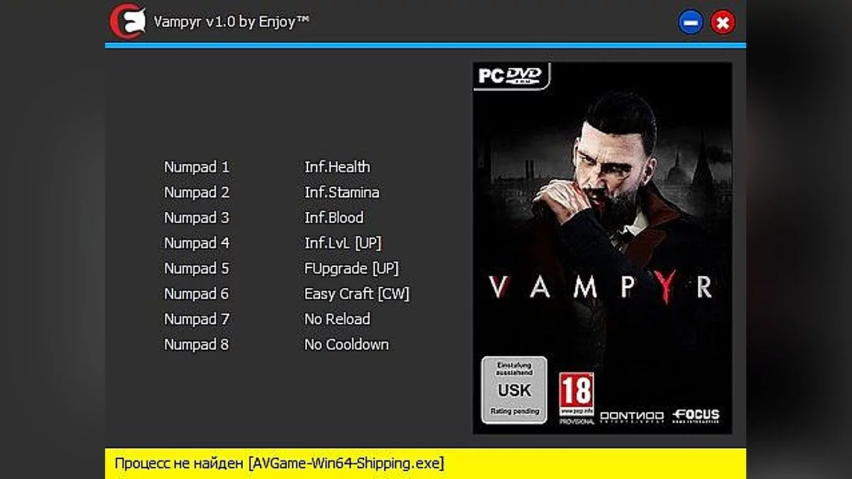 Vampyr — Трейнер / Trainer (+8) [v1.0] [PC | RePack от R.G. Механики] [Enjoy]