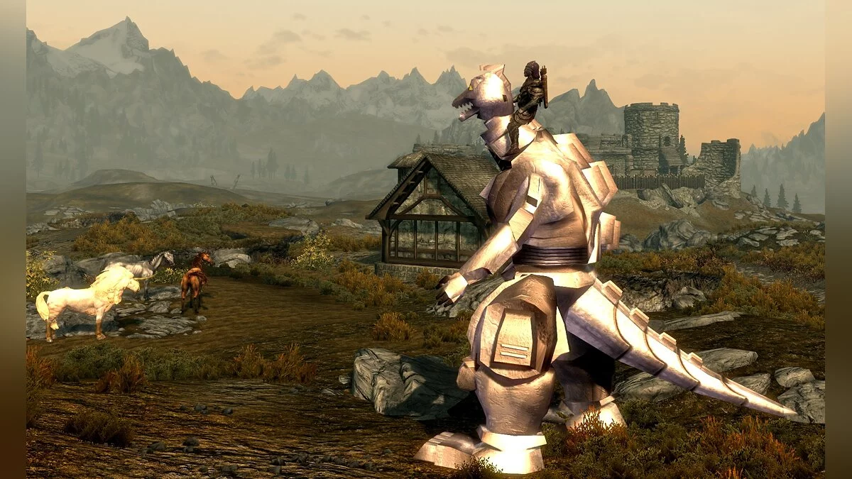 The Elder Scrolls 5: Skyrim — Ездовые животные: Годзилла, Мехагодзилла и Родан (Godzilla and Co — Mounts and Armies) [1.5]