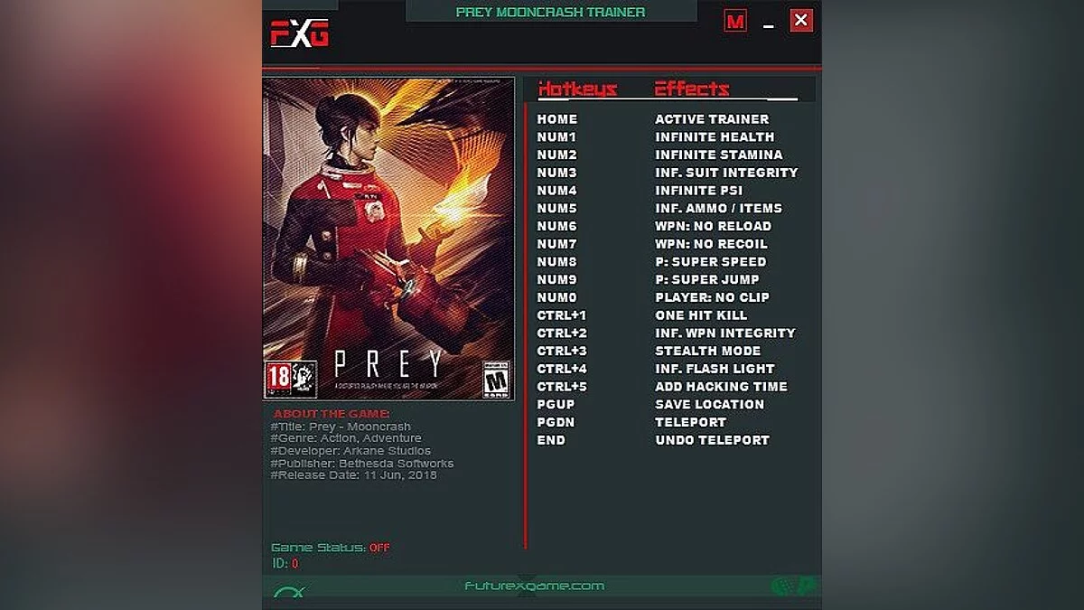 Prey — Трейнер / Trainer (+16) [1.06 - 1.07: Mooncrash] [FutureX]