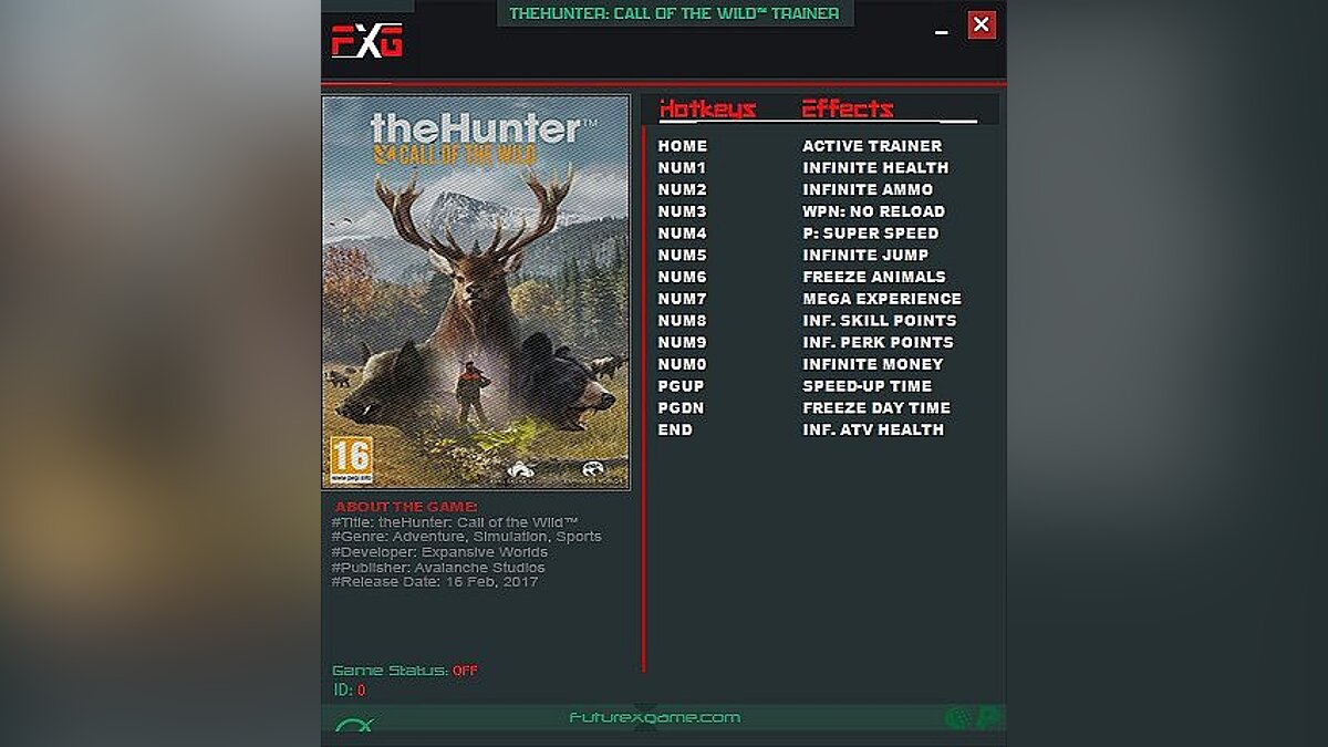 theHunter: Call of the Wild — Трейнер / Trainer (+13) [1.0 - 1.21] [FutureX]