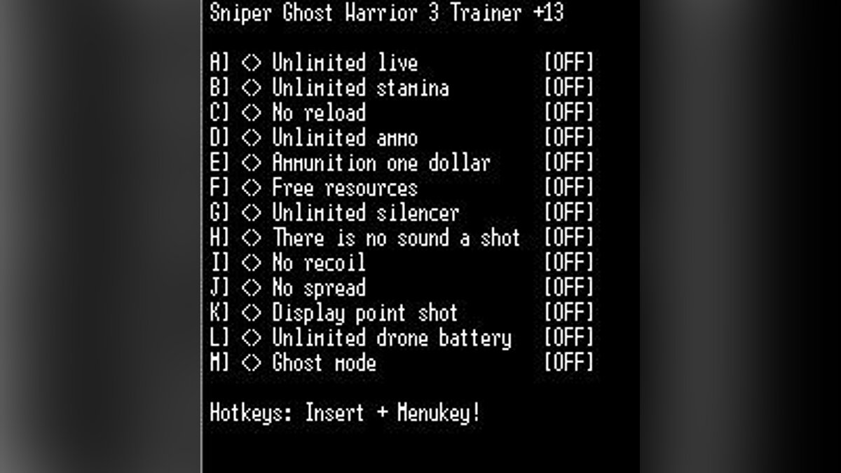 Sniper: Ghost Warrior 3 — Трейнер / Trainer (+13) [Steam] [LIRW / GHL]