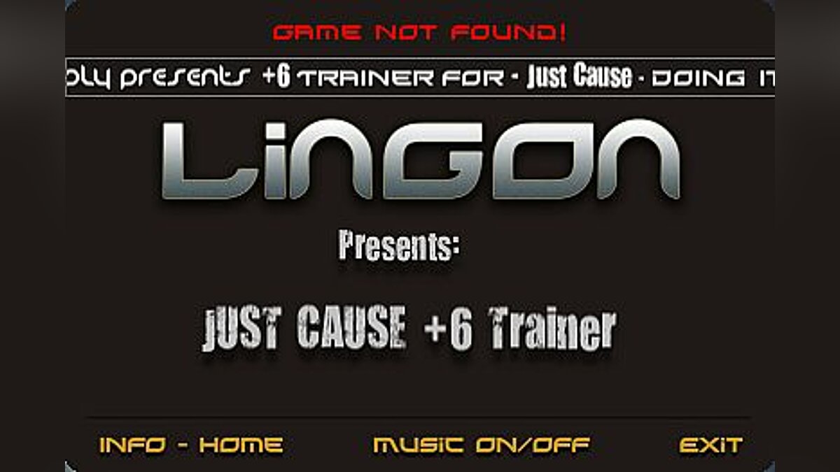 Just Cause — Трейнер / Trainer (+6) [1.0] [LinGon]
