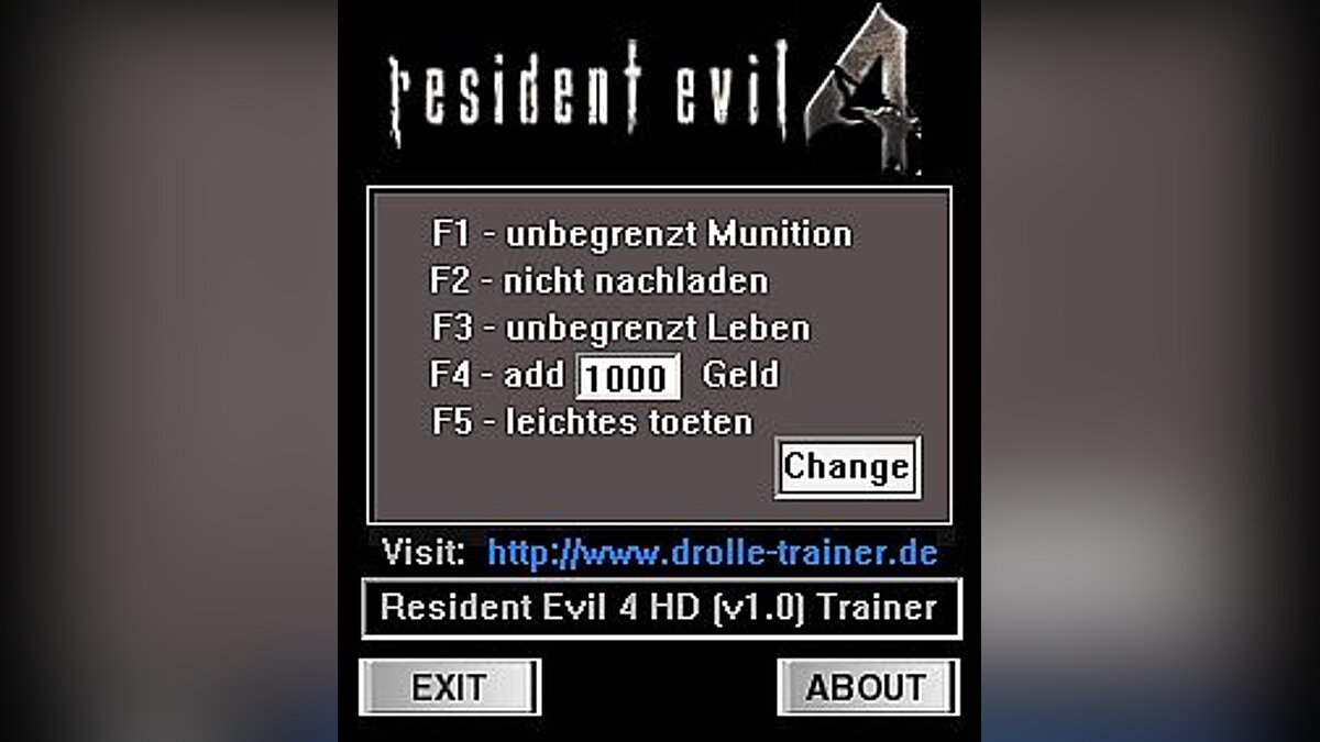 Resident Evil 4 (2005) — Трейнер / Trainer (+5) [1.0] [dR.oLLe]