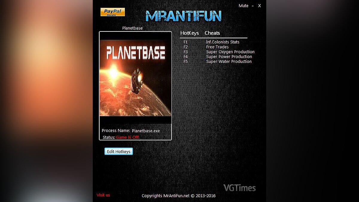 Planetbase — Трейнер / Trainer (+5) [1.3.0] [MrAntiFun]