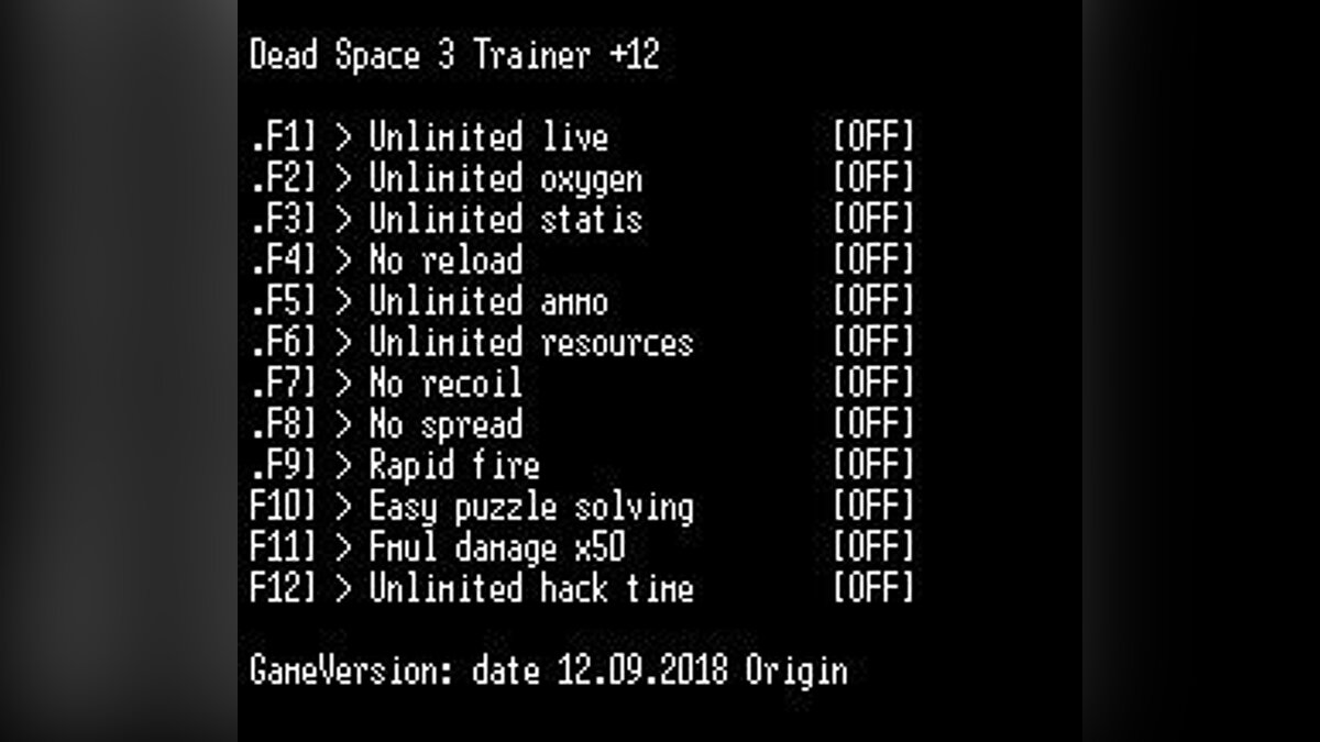 Dead Space 3 — Трейнер / Trainer (+13) [Origin] [LIRW / GHL]