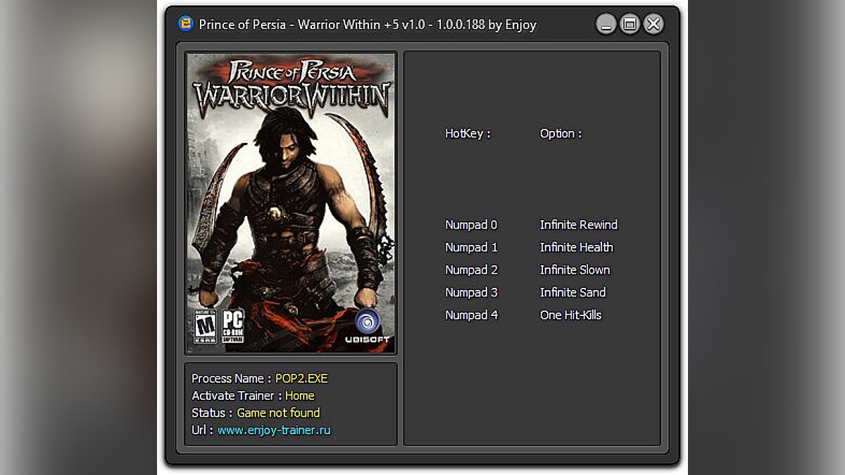 Prince of Persia: Warrior Within — Трейнер / Trainer (+5) [1.0 - 1.0.0.188] [Enjoy]